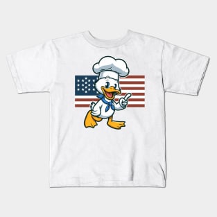 A Whimsical Tribute to American Culture in Cartoon Style T-Shirt Kids T-Shirt